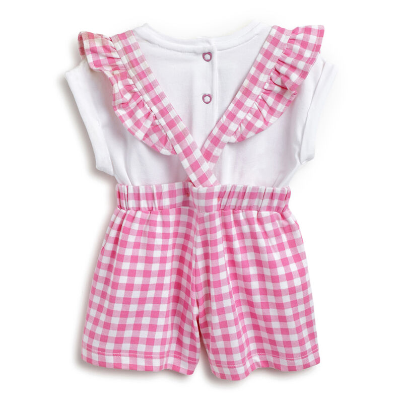 Girls White T-shirt with Short Pants image number 1